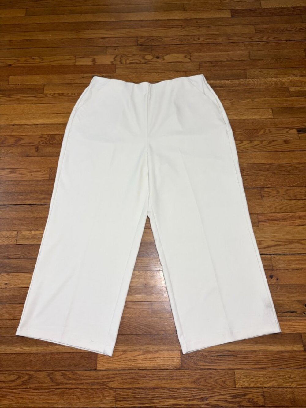 Torrid Studio Womens Pull On Wide Leg Pants Plus Size 4X 4R Ivory Comfort Waist
